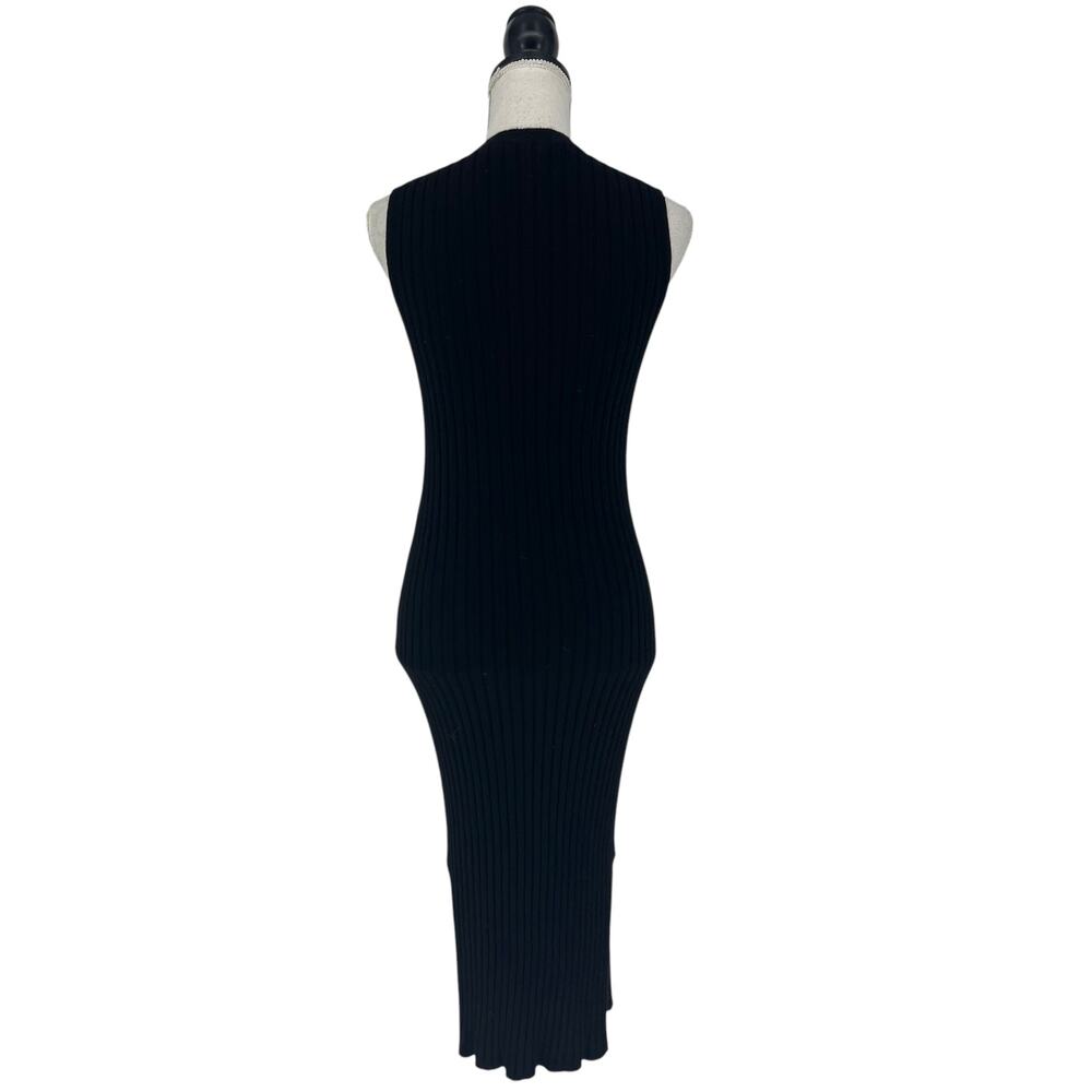 C by Bloomingdale’s 100% Cashmere Ribbed Tank Dress in Black - Picture 9 of 10